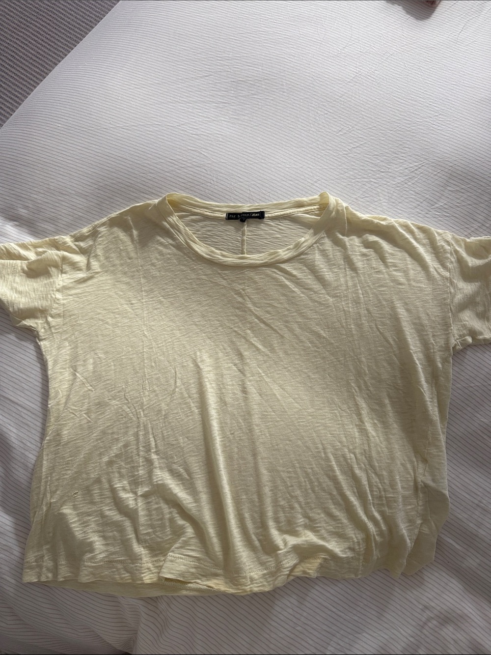 rag & bone Short Sleeve Crew Tee in Soft Yellow